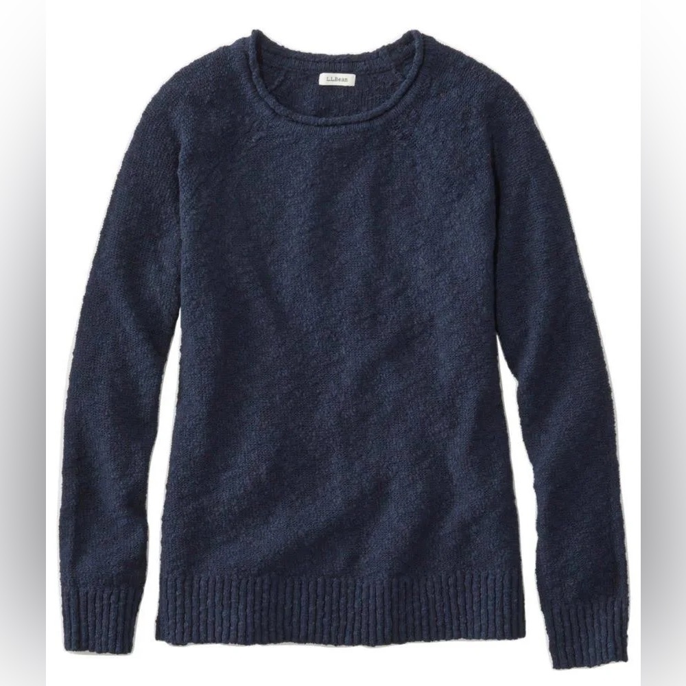 LL Bean Midweight Cotton Slub Rollneck Pullover